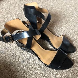 NINE WEST WEDGE SANDALS STRAPPY WOMENS 8